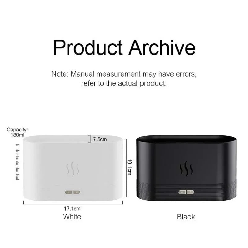 LED Flame Effect Ultrasonic Essential Oil Diffuser & Humidifier