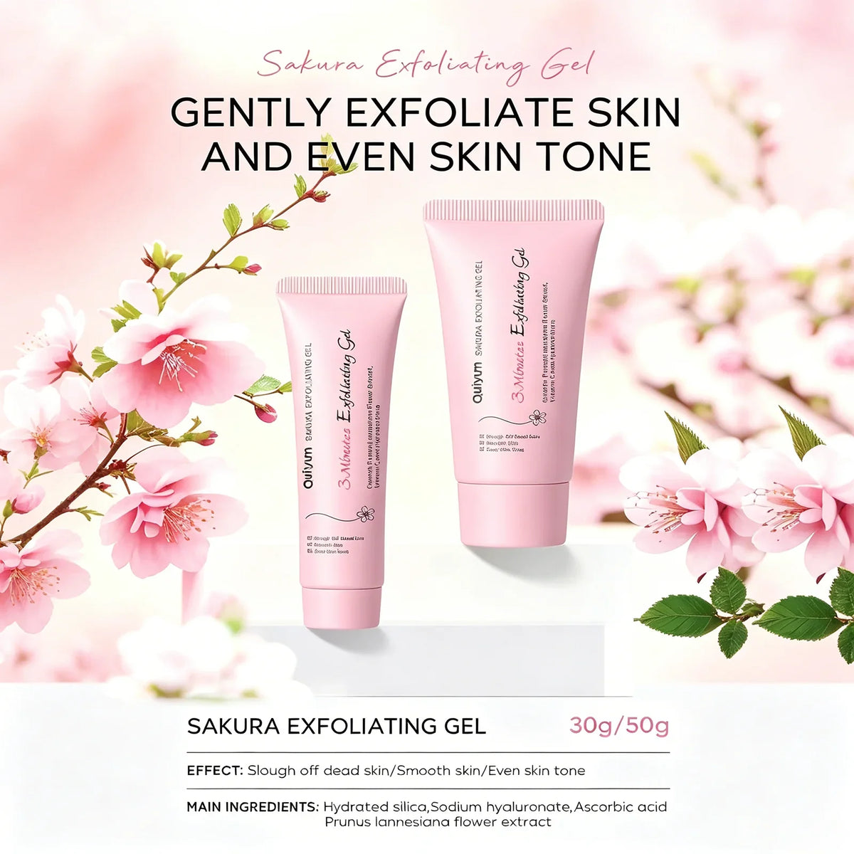 LAIKOU Sakura Exfoliating Gel Facial Scrub – Deep Clean 30g/50g