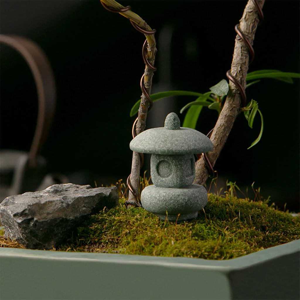Asian Lantern & Pagoda Miniature Garden Statues | Set of 4