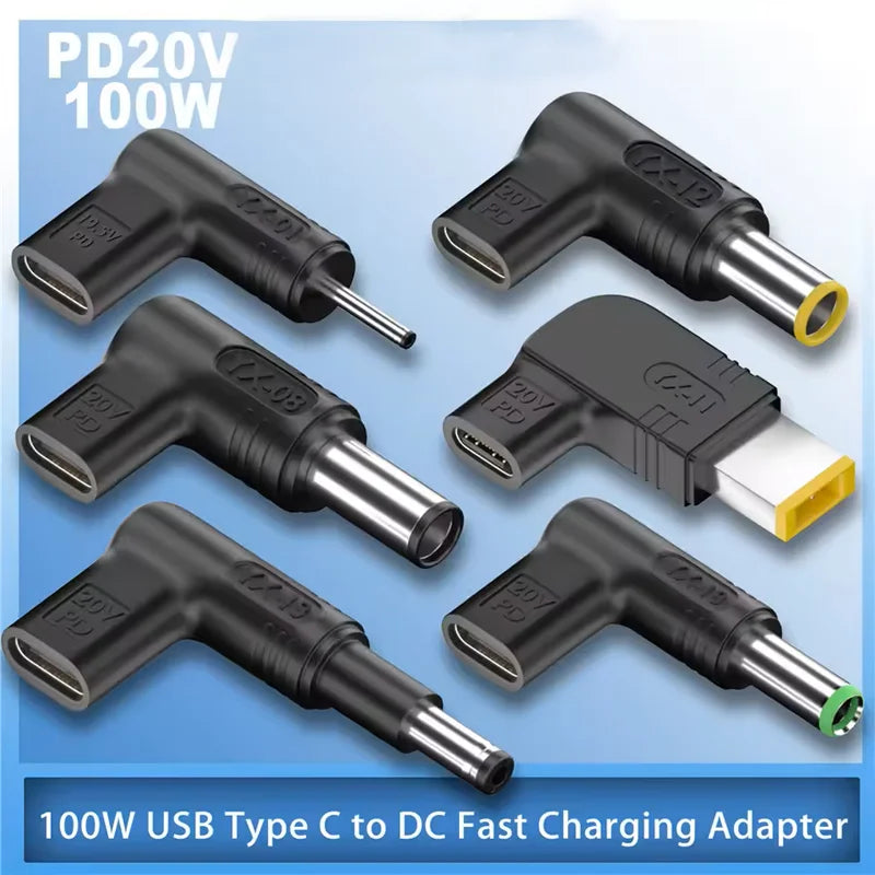 100W USB-C to DC Laptop Charger Adapter – HP Dell Asus Lenovo