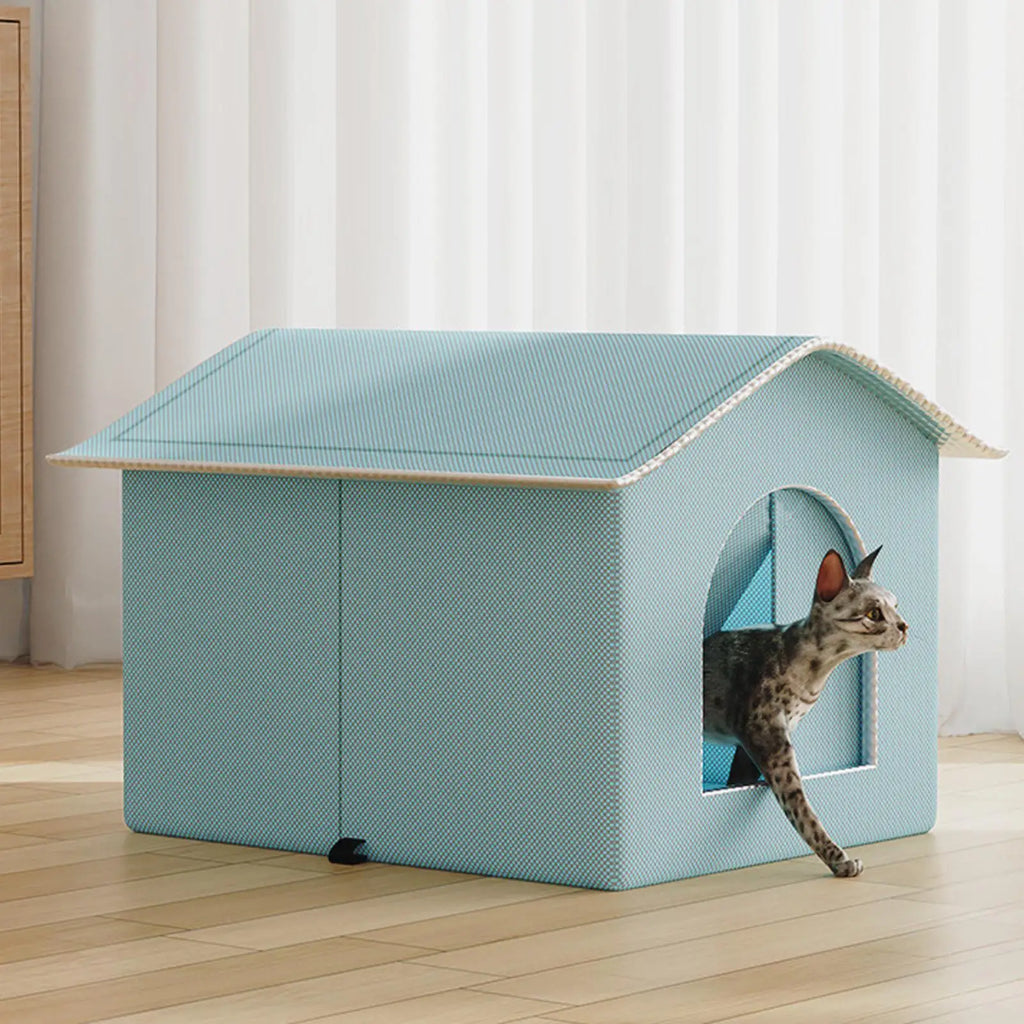 Cooling Cat House – Enclosed All-Season Pet Nest | S & M Sizes