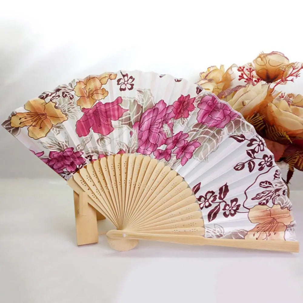 Colorful Bamboo Folding Fan – Wedding Gift & Photo Prop