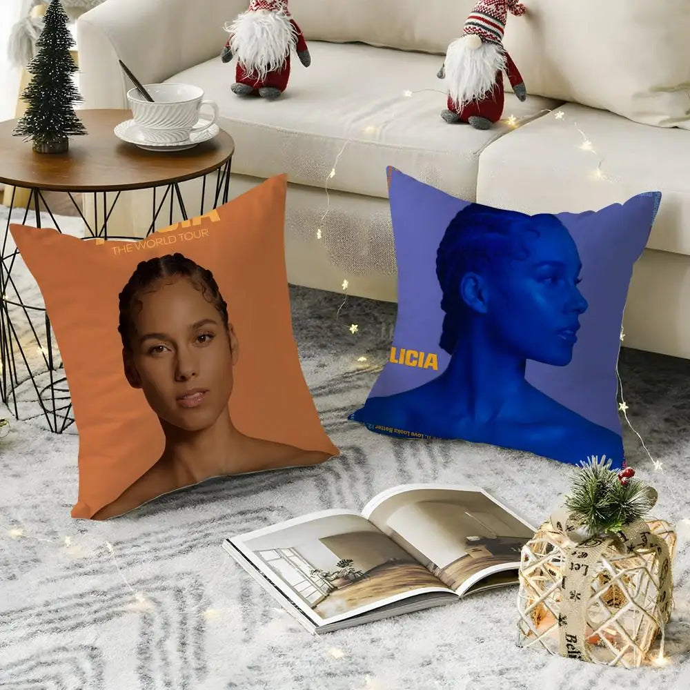 Alicia Keys Linen Cushion Cover | Breathable Pillowcase Hidden Zipper