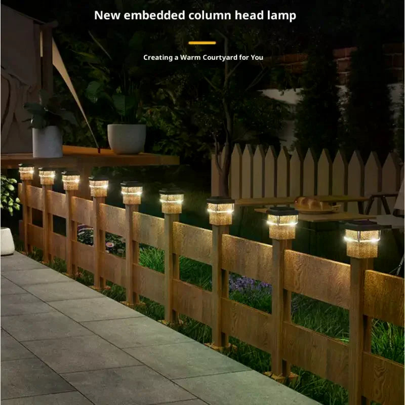 Solar LED Fence Post Cap Light IP65 Waterproof – Warm White