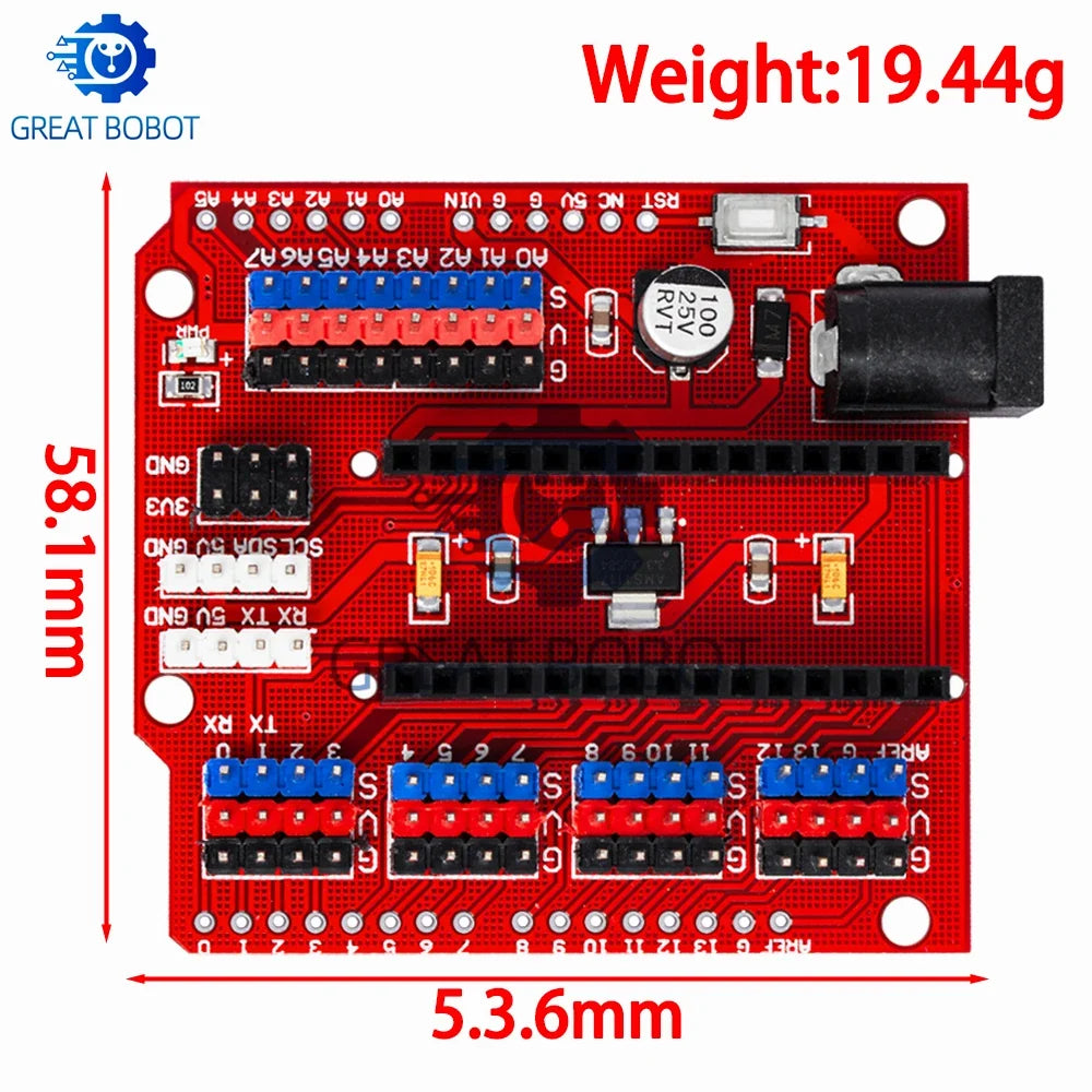 Sensor Shield Module for Arduino UNO R3 & Nano V3 | I2C PWM