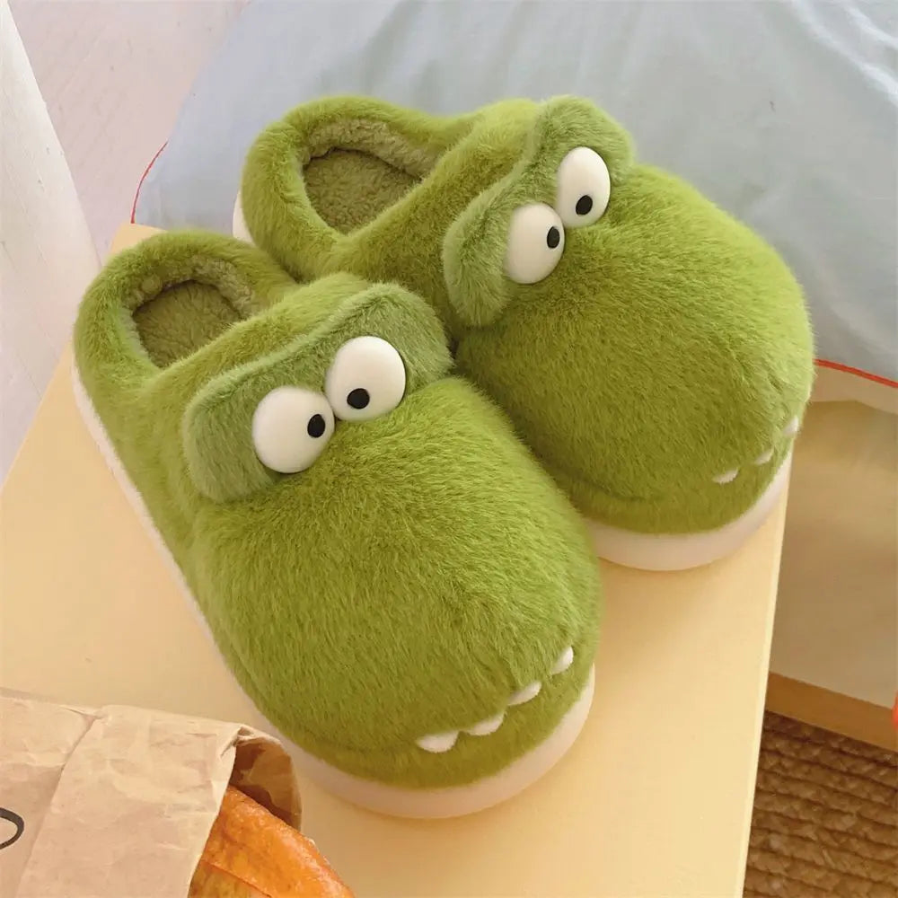 Lorilury Men's Furry Animal Slippers – Plush Indoor Flat Mules