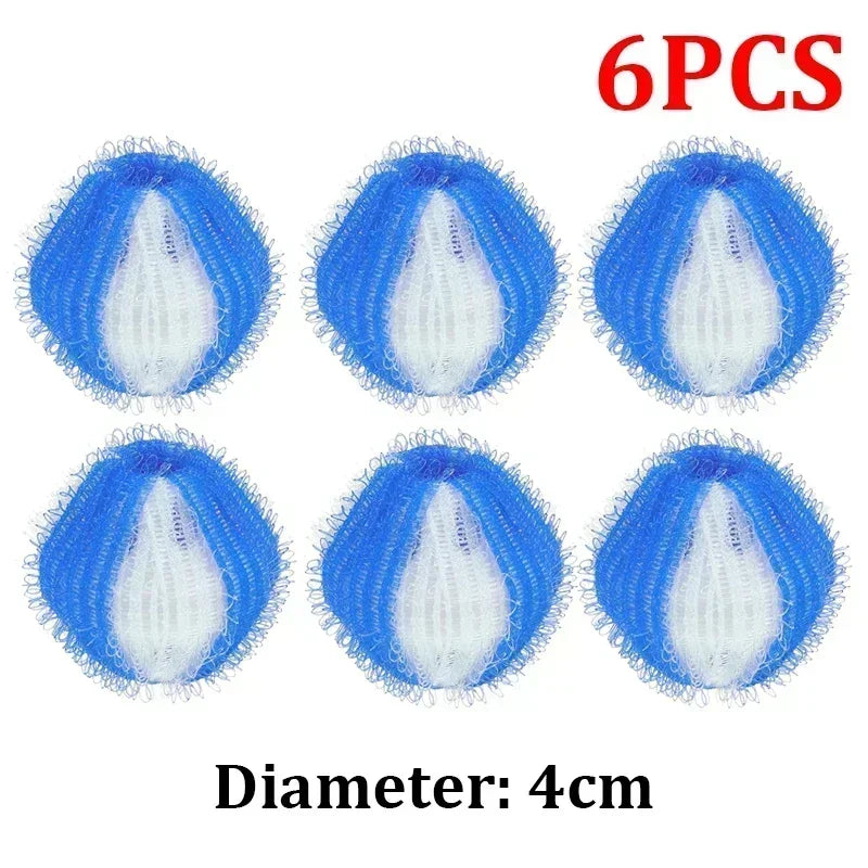 6-Pack Nylon Laundry Balls – Pet Hair & Lint Remover