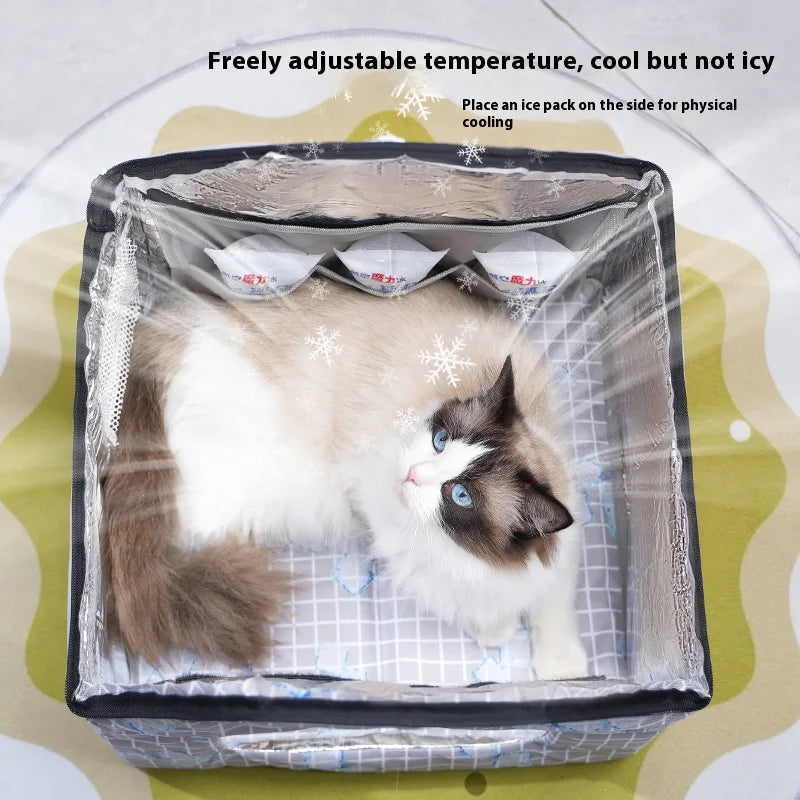 Summer Cool Bed Cats Dogs Foldable Cat Air-conditioned House Homemade