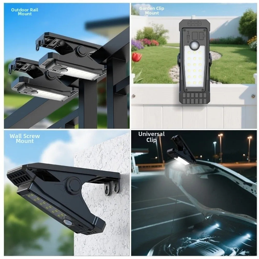 Solar Clip-On Light | 3 Modes, Motion Sensor & USB Backup