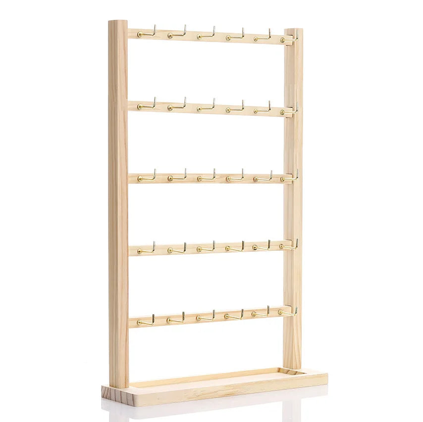 Solid Wood Earring Holder & Multi-Tier Jewelry Display Stand