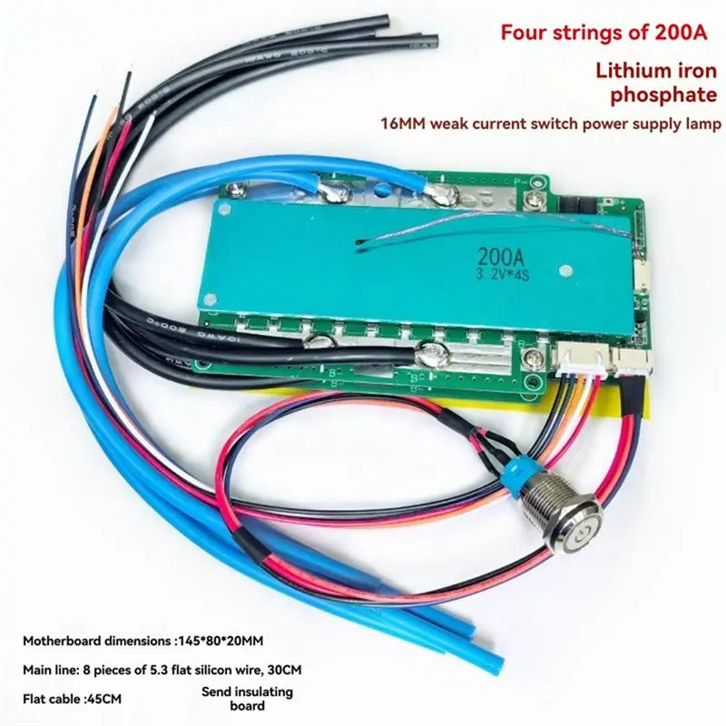 4S 12.8V LiFePO4 BMS 130A Battery Protection Board + Switch
