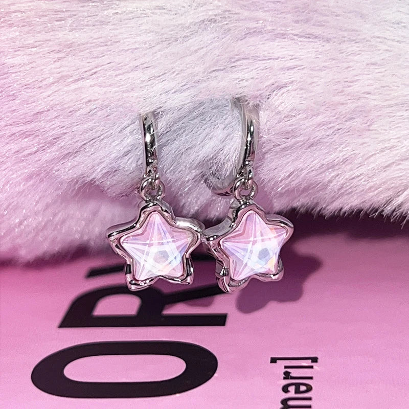 Gothic Star Pendant Hoop Earrings | Y2K Goth Harajuku Jewelry