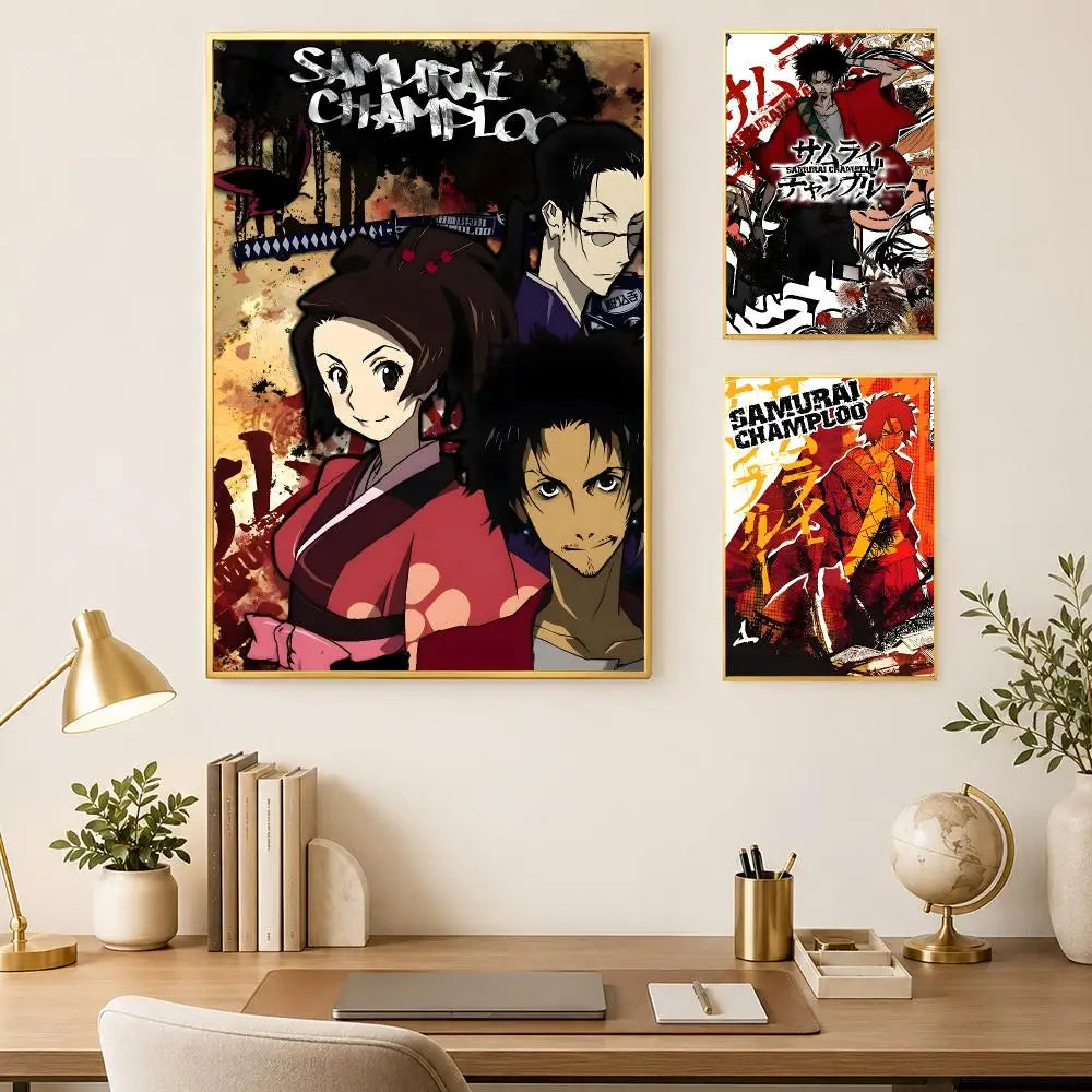 Samurai Champloo Anime Poster – Self-Stick HD Waterproof Wall Art