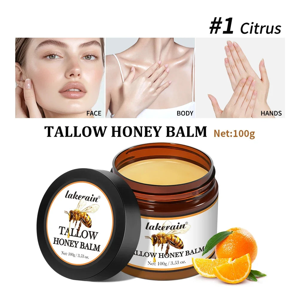 Honey Tallow Balm – Whipped Beef Tallow Cream Face & Body