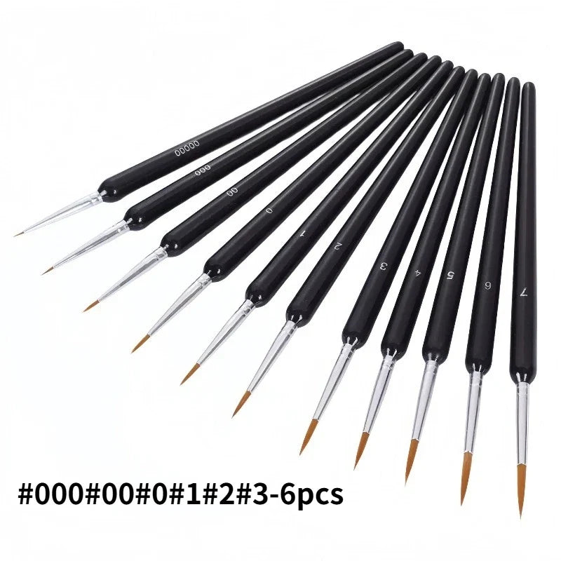 Miniature Paint Brush Set – Fine Detail Nylon Brushes 3/5/6pc