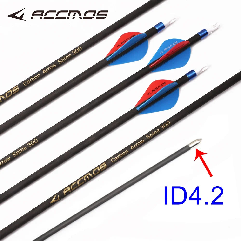 ACCMOS Arrow Pure Carbon Arrows ID4 2 6 Spine 300 1800 Rod Rubber