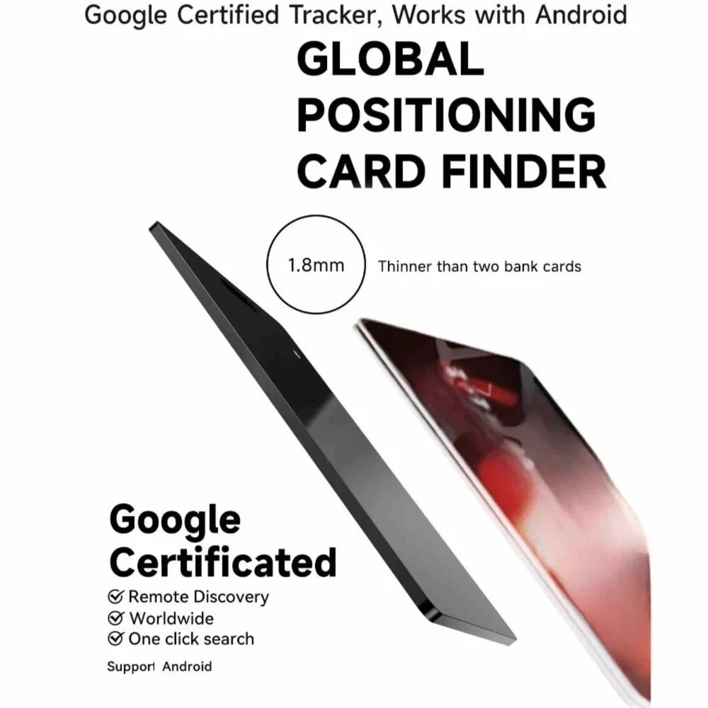 IP68 Wallet Tracker Card – Wireless Charge & Google Find Hub