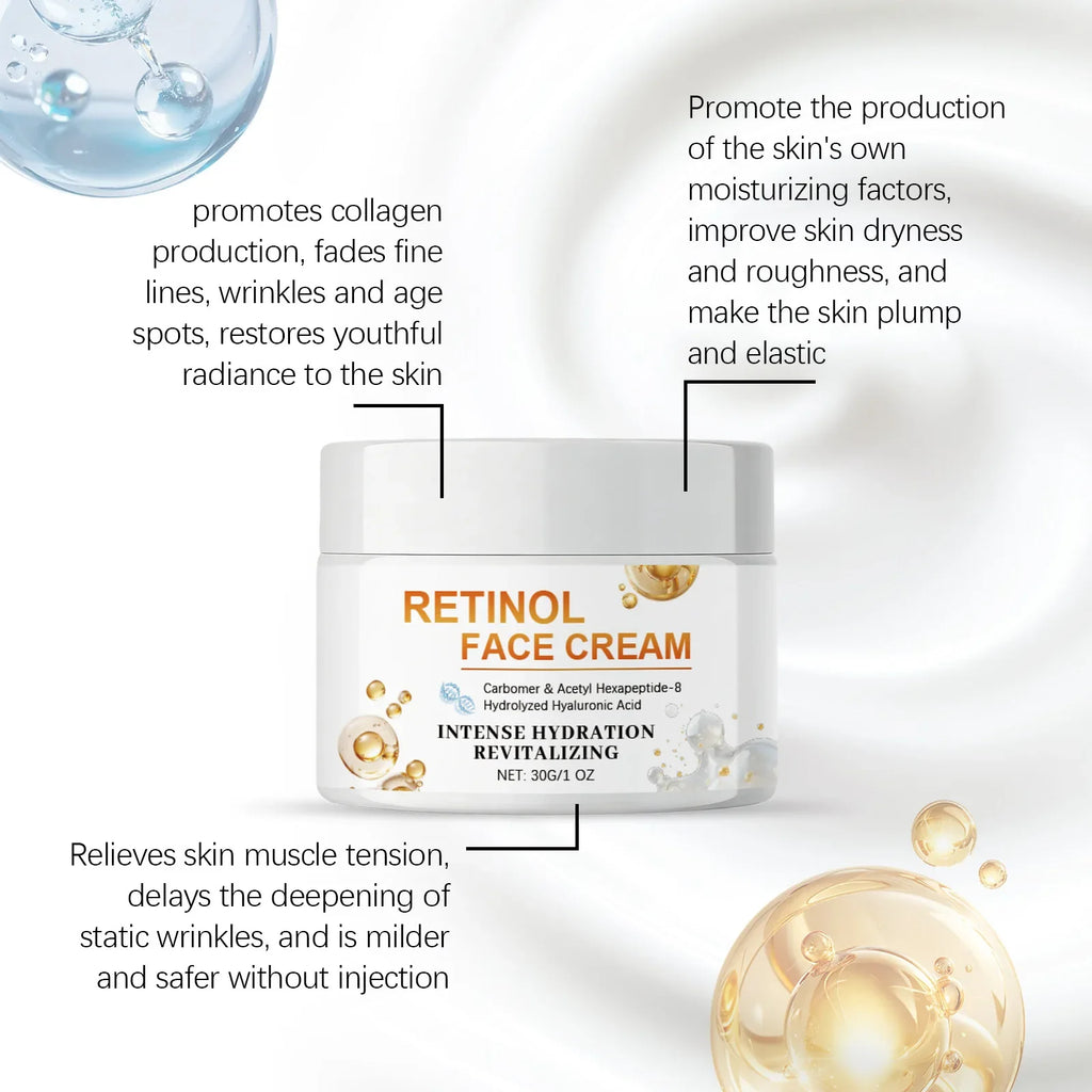 Retinol & Hyaluronic Acid Face Cream – Anti-Aging 30g