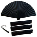 Chinese Black Vintage Hand Fan Folding Fans Dance Wedding Party Favor