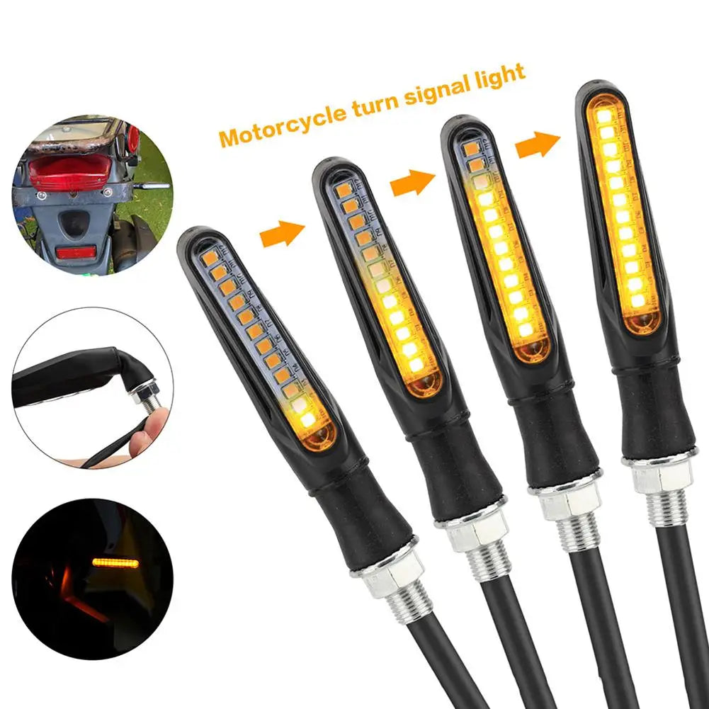 Motorcycle LED Turn Signal Lights – Amber Indicators 2/4 Pack