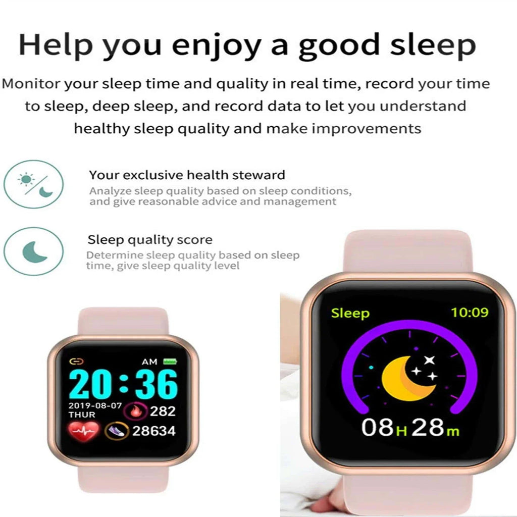 Y68 D20 Smart Watch – Fitness Tracker for Men, Women & Kids