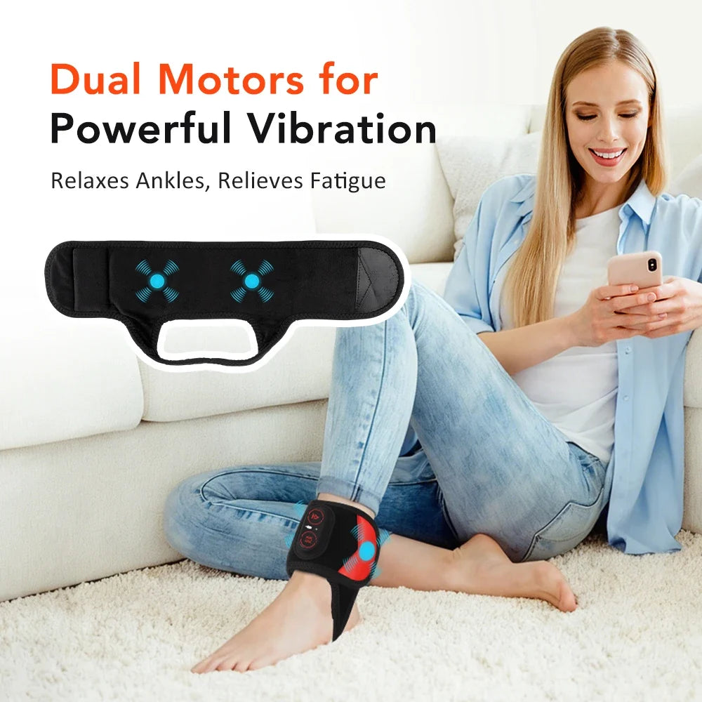 Red Light Therapy Ankle Wrap – Heat, Vibration & 36 LEDs 660/850nm