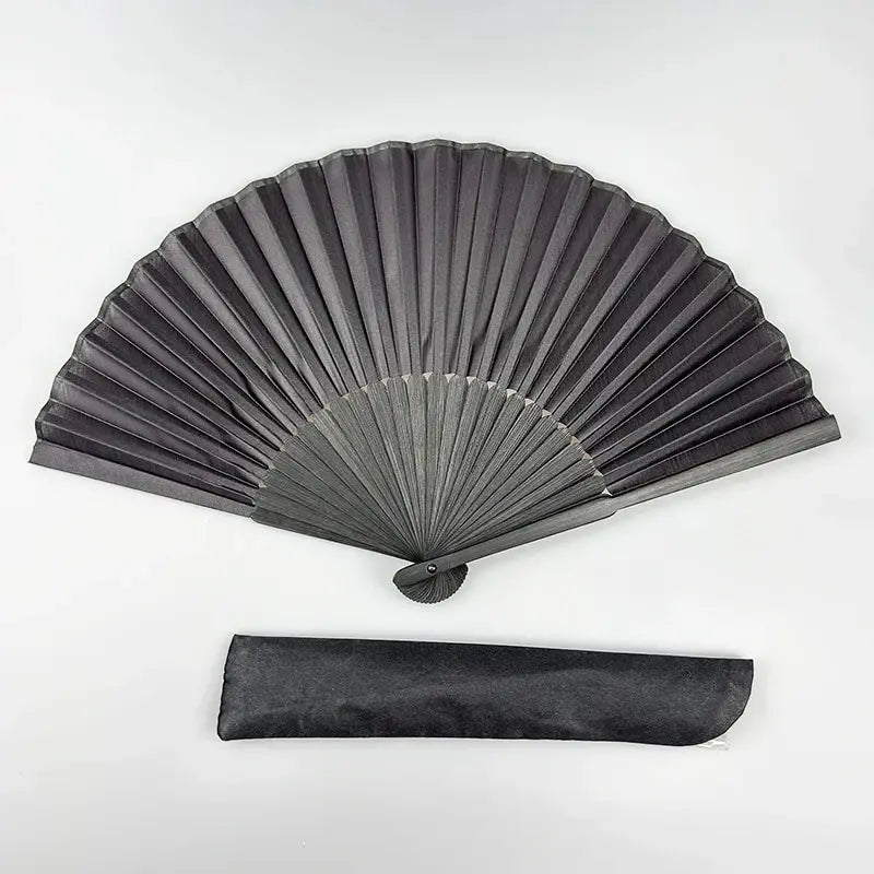 Chinese Black Vintage Hand Fan Folding Fans Dance Wedding Party Favor
