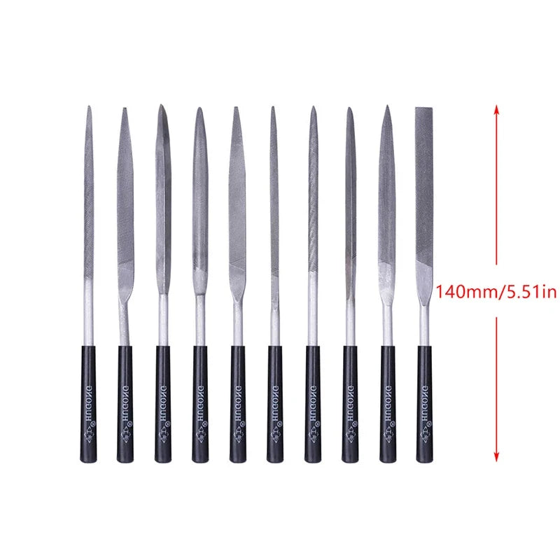 10-Piece Metal Needle File Set – Steel Rasp & Wood Filing Kit
