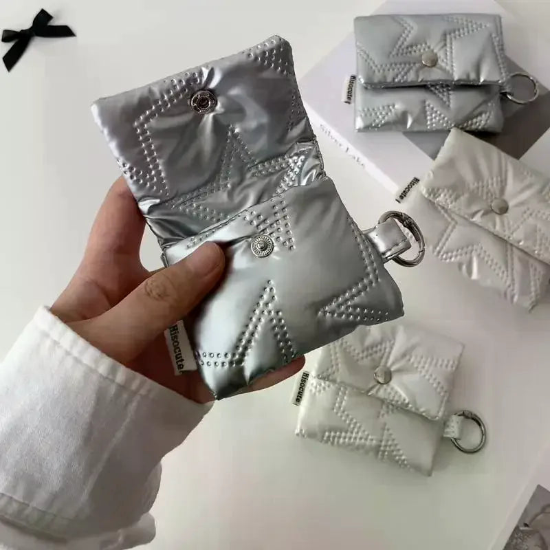 Star Pattern PU Coin Purse & Earphone Organizer | Girls Gift