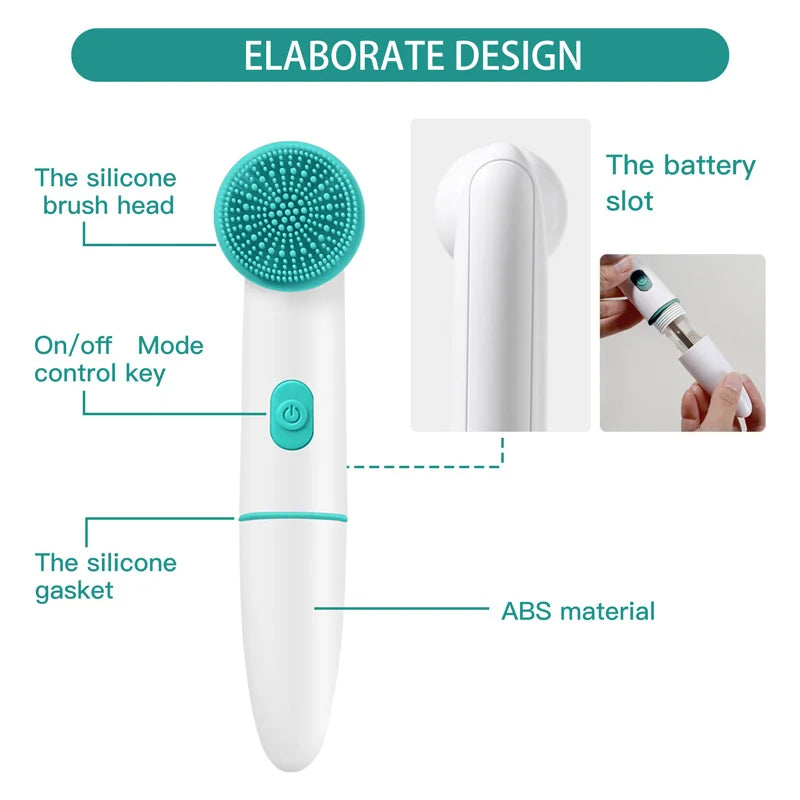 2-in-1 Sonic Silicone Facial Cleansing Brush | 2-Speed