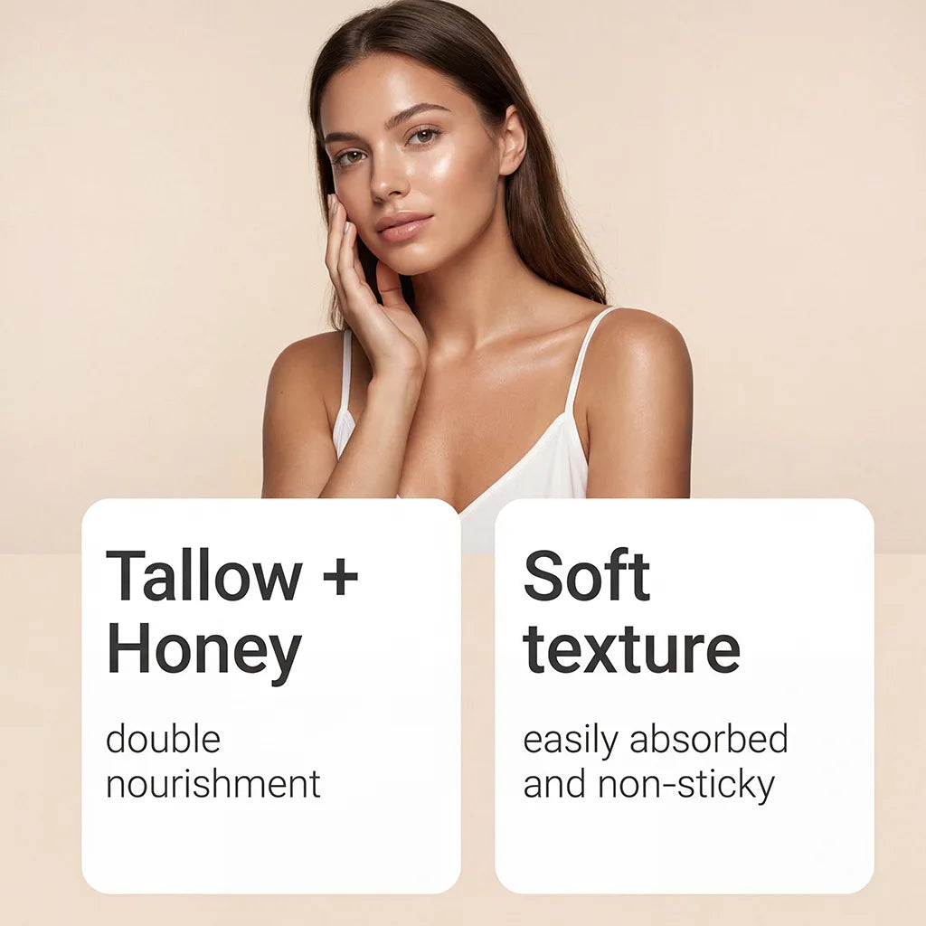 Beef Tallow Honey Face Cream Balm Skin Firming Non Greasy Nourishing