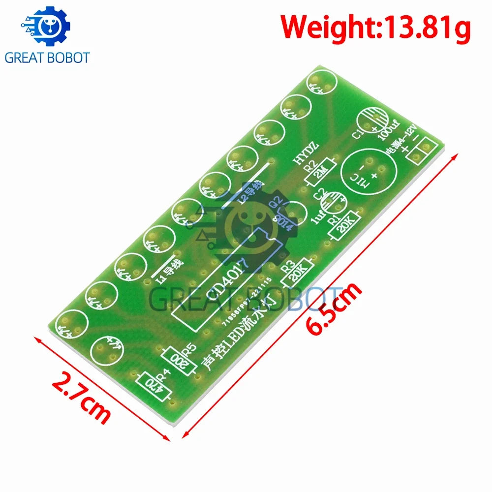 Voice-Activated LED Water Light Kit – CD4017 DIY Electronics