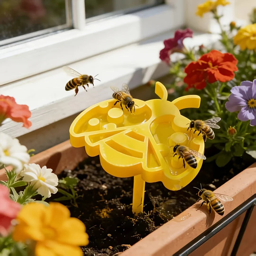 Cute Bee Water Feeder Garden Ground Plug | Pollinator Decor