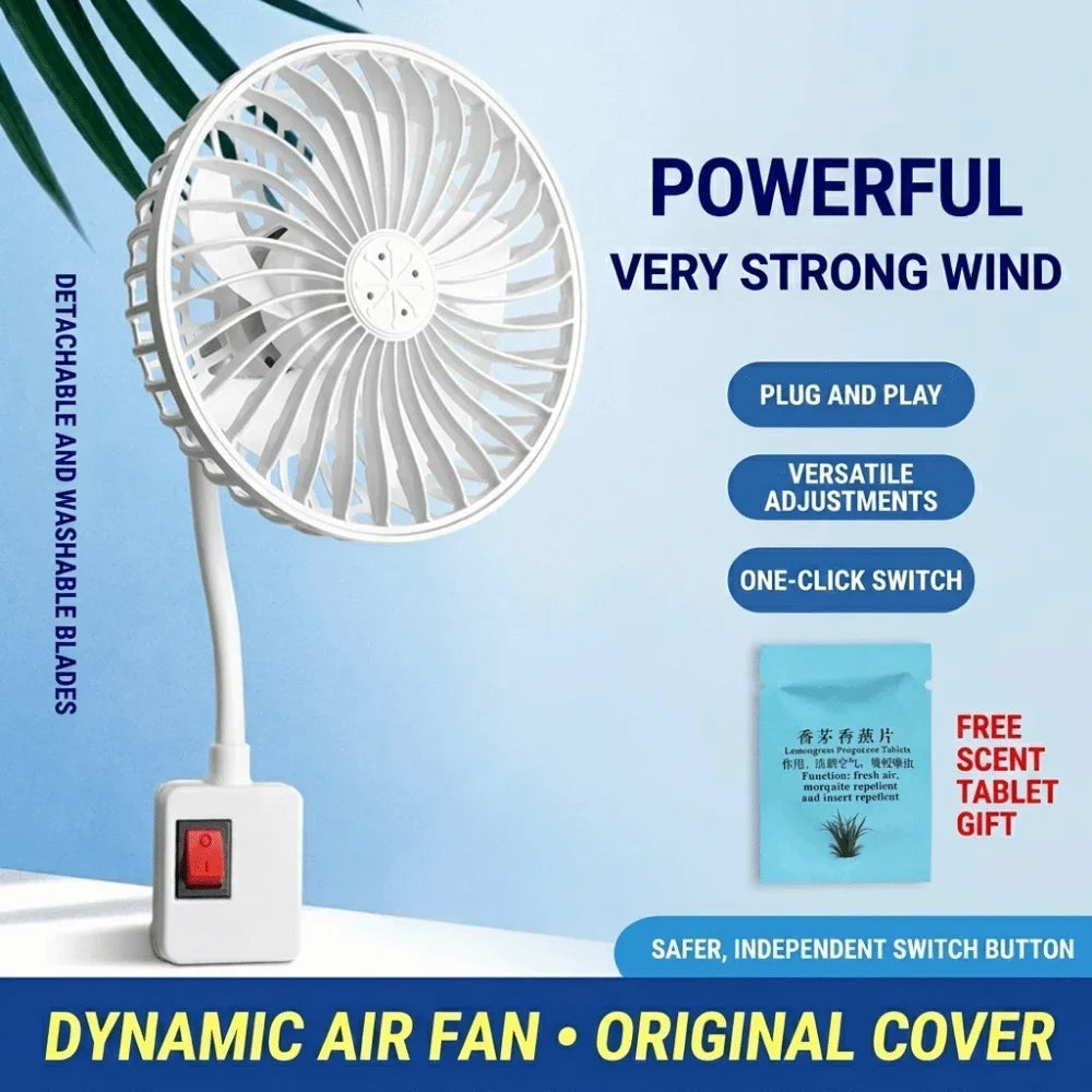 360° Rotatable Wall Socket Fan – Low Noise, Energy Saving