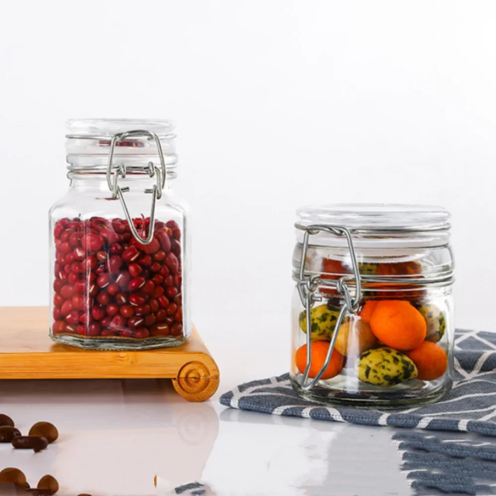 50 Glass Bottle Sealed Storage Jar Buckle Airtight Locking Lid Big