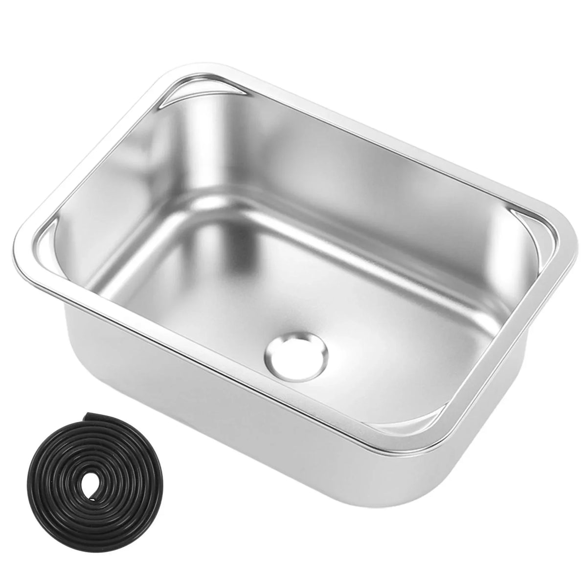 RV Sink Square 345x245x136mm 304 Stainless Steel Flush Mounted Hand