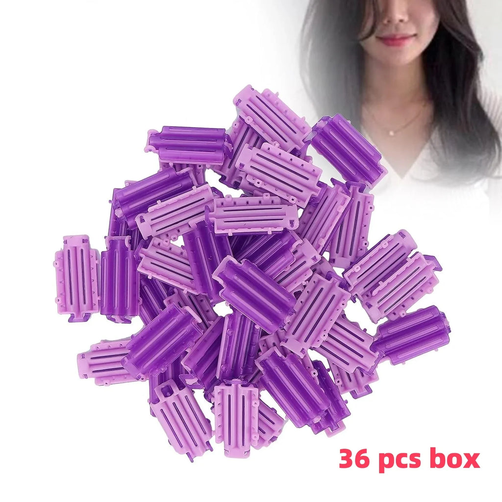 36-Piece Reusable Perm Hair Curl Rods & Wave Clamps Set