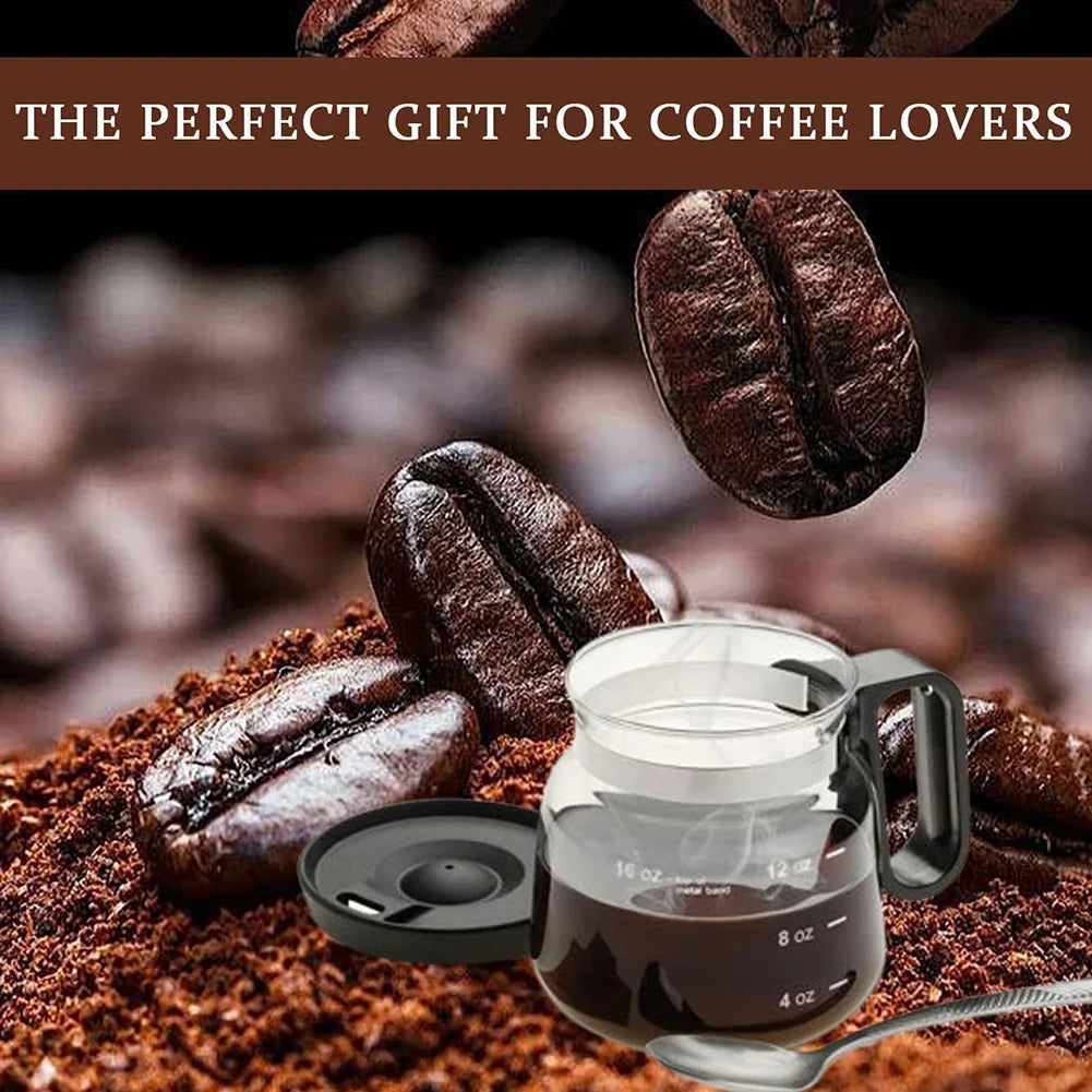 Coffee Pot Shaped Glass Mug 16oz | Borosilicate Drinkware