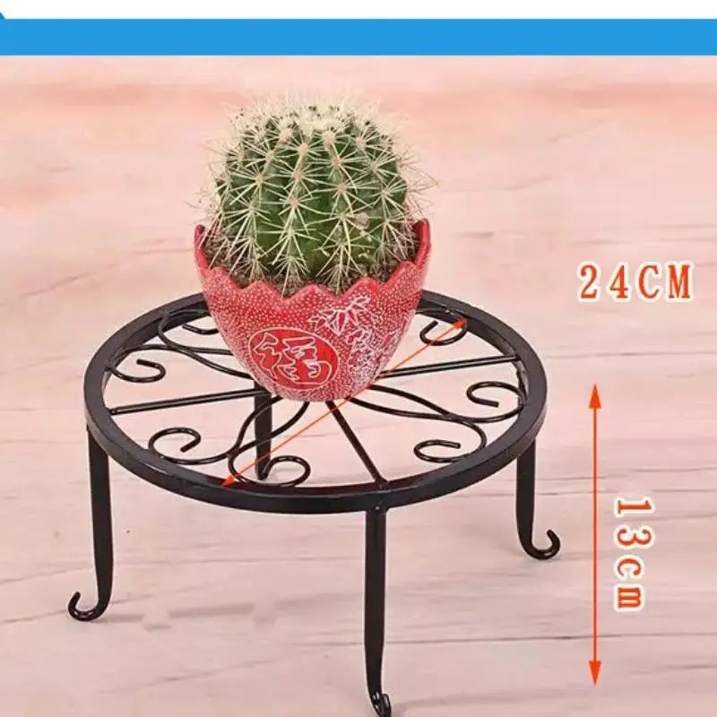 Wrought Iron Flower Pot Stand – Balcony & Garden Display Shelf