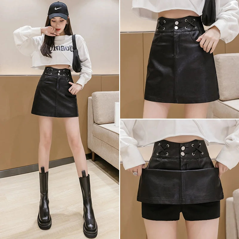 Women's High Waist PU Leather Shorts – Slim Fit S–2XL