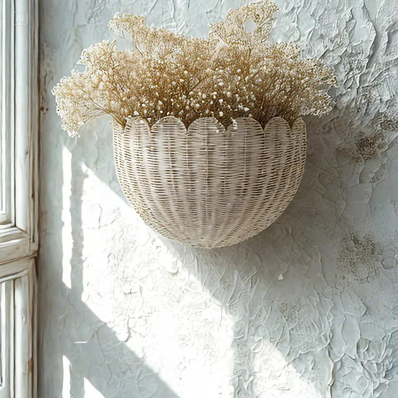 Garden Rattan Wall Hanging Key Storage Basket Home Decoration Toys