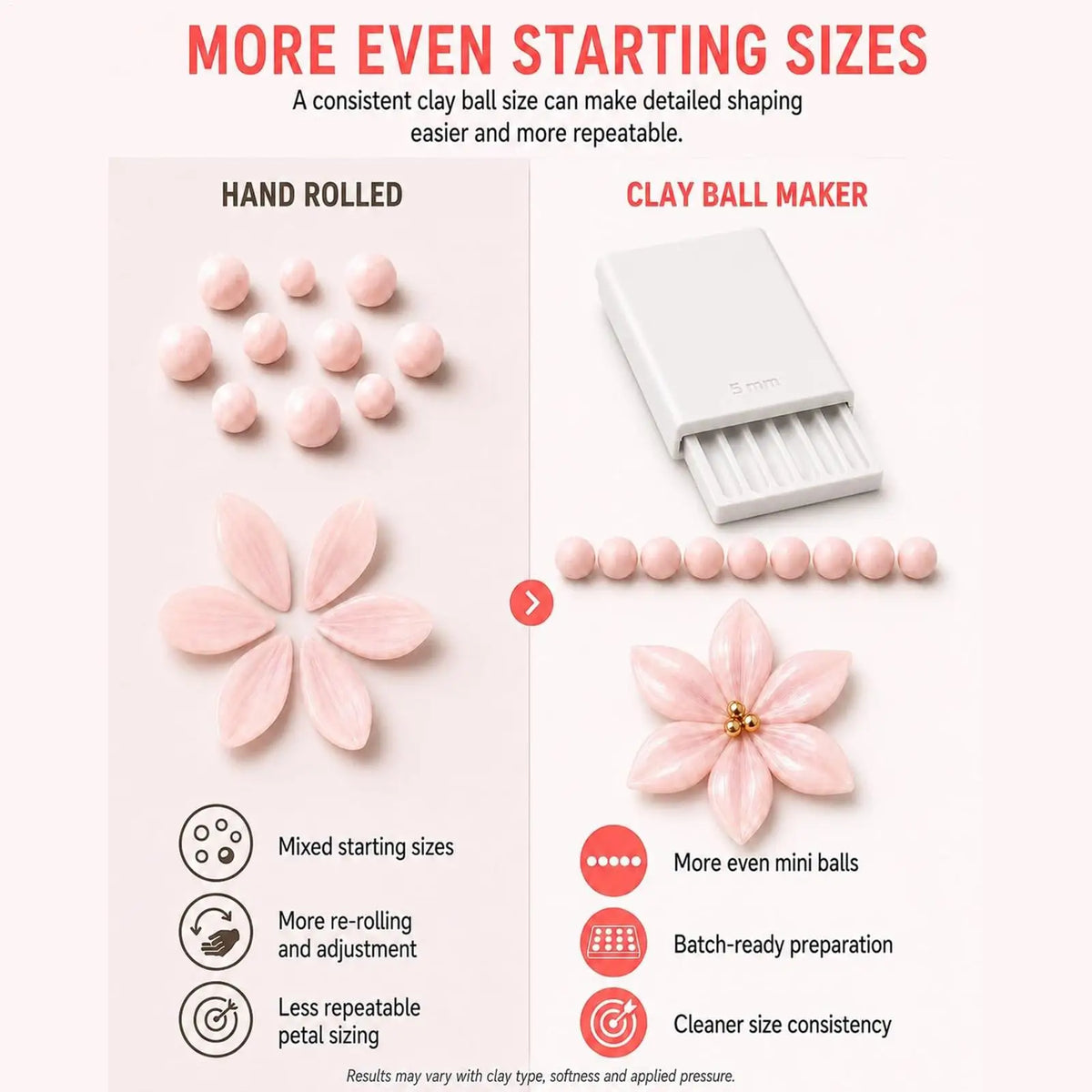 3D Print Clay Ball Maker – 4-Piece Bead Roller for DIY Jewelry