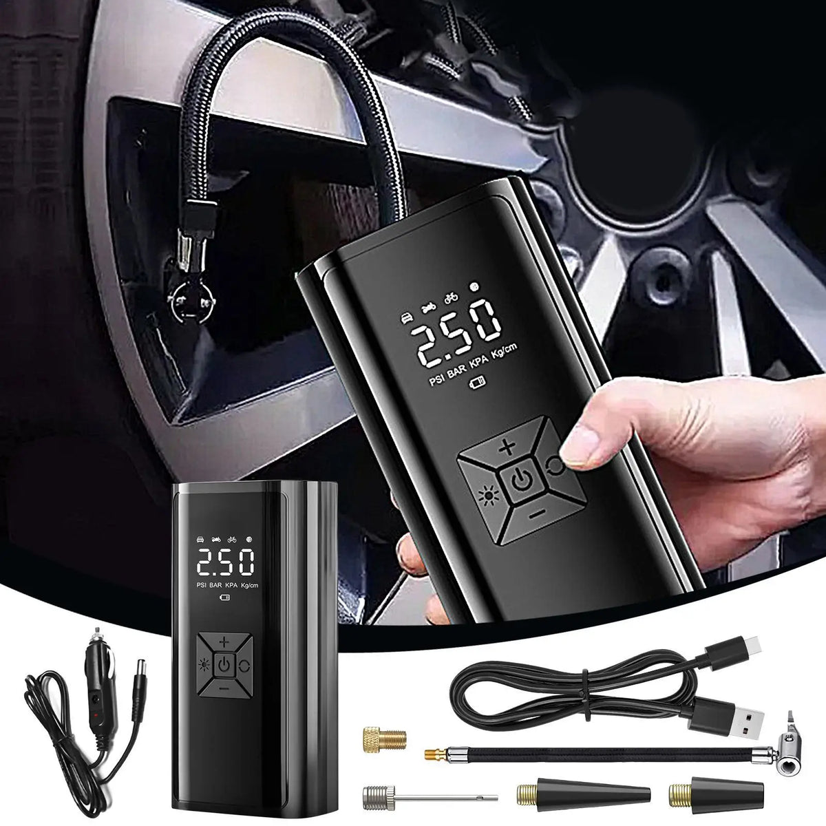 Tire Inflator Portable Tyre Inflation Equipment Smart Air Compressor