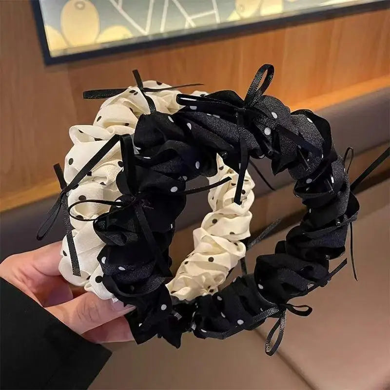 Vintage Polka Dot Bow Headband – Women's Princess Hairband
