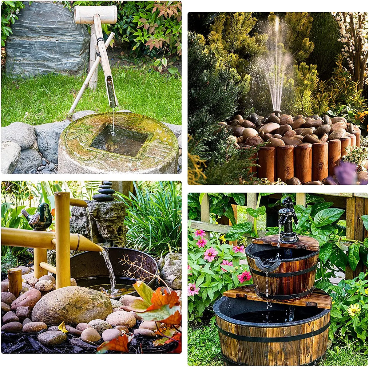 Solar Fountain Pump 2.5W – 6 Nozzles for Bird Bath & Garden