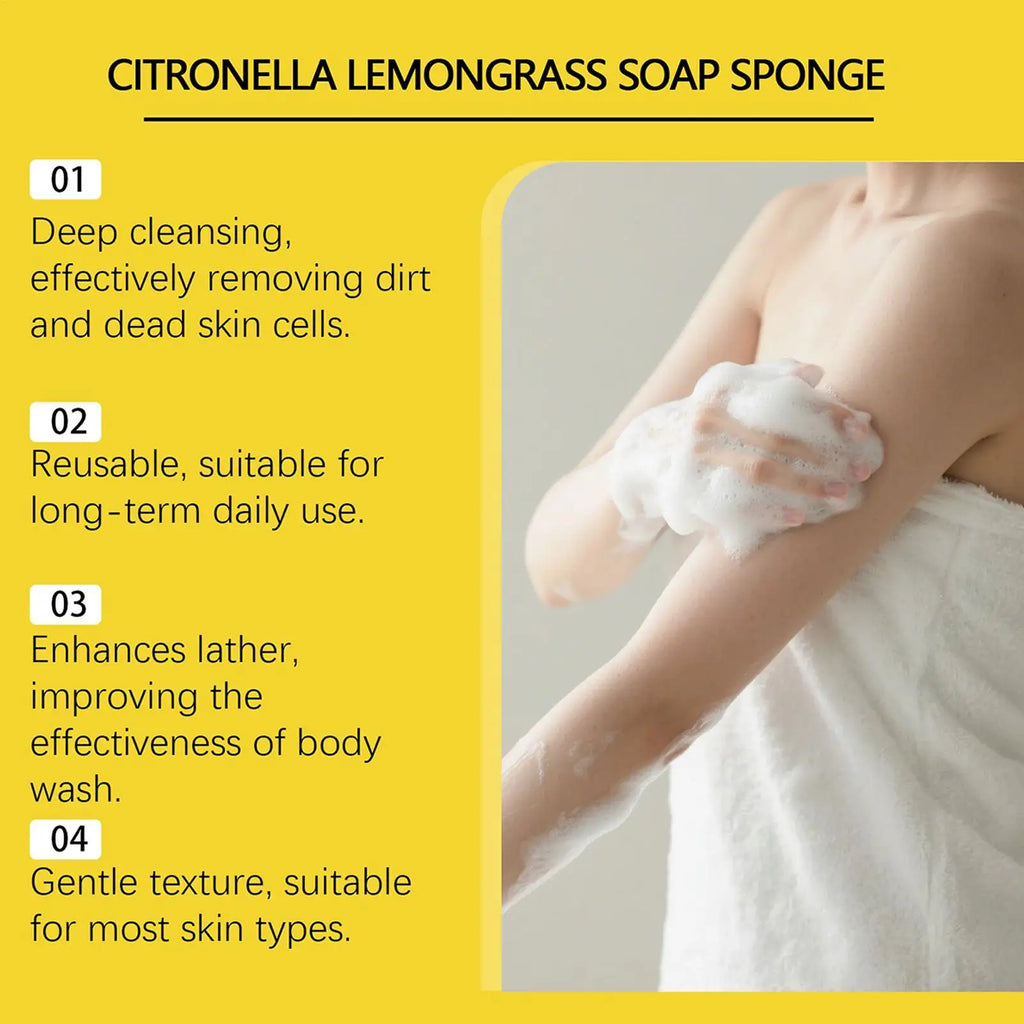 Reusable Exfoliating Bath Sponge – Soft Body Scrubber Shower