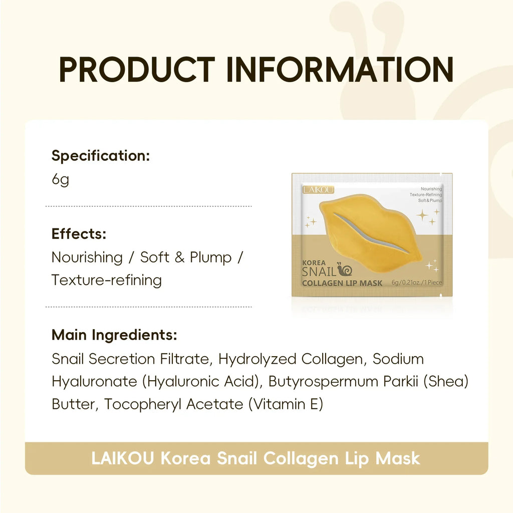 LAIKOU Hydrating Lip Mask Gel Patches – Moisturize & Repair