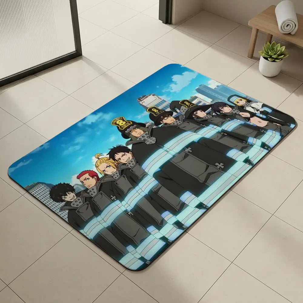Anime Fire Force Diatomite Bath Mat – Quick Dry Non-Slip