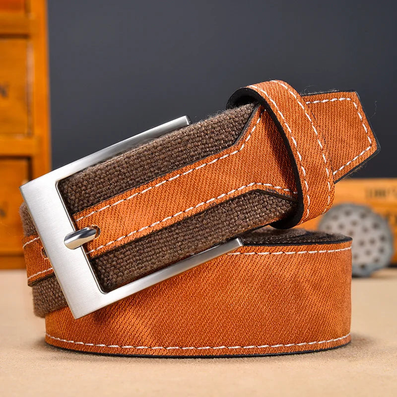 Men's Canvas & Faux Leather Hybrid Belt | Casual Everyday Style