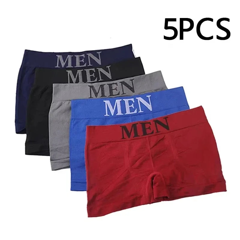 5-Pack Men's Elastic Breathable Boxer Briefs – Soft Daily Wear